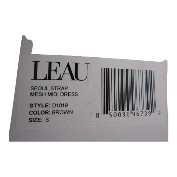 LEAU Seoul Strap Cutout Mesh Bodycon Midi Dress Brown Small NWT Sexy - Picture 11 of 11